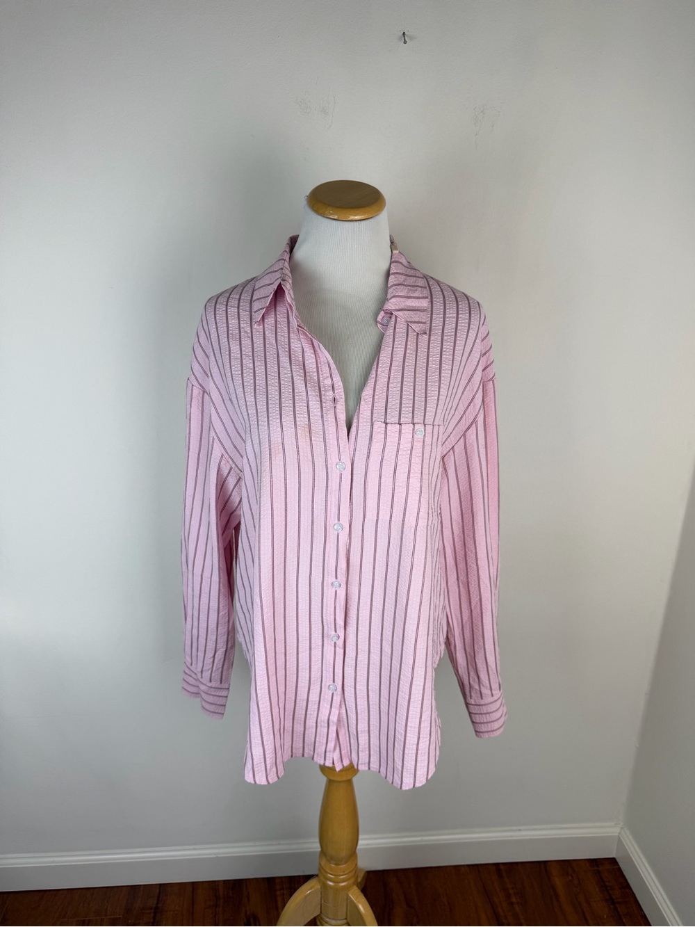 For Love & Lemons Mindy Button-Down Shirt Pink Size XS - Picture 6 of 9